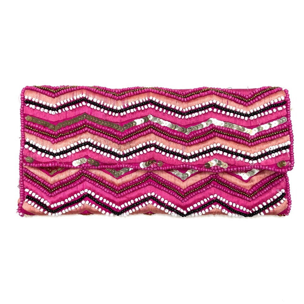 ANTIK KRAFT Pink Beaded And Sequin Bag